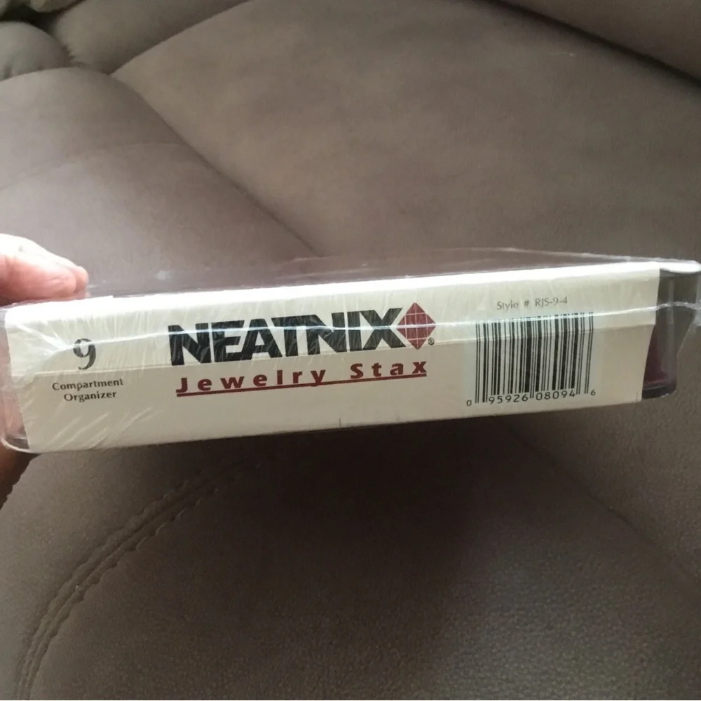NEATNIX Jewelry Stax 9 Compartment Slots Organizer Burgundy Sealed NEW Stacking
